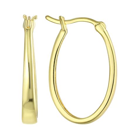 Taylor Grace 14k Gold Plated Oval Hoop Earrings