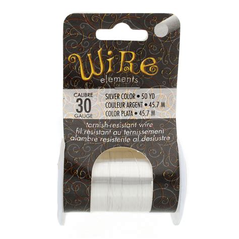 Wire Elements Tarnish Resistant 30 Gauge Wire, Silver - 50 Yards/45.72