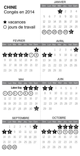 Jours fériés 2014 en Chine — Chine Informations