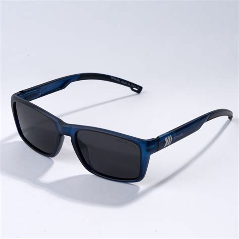 Black Lens Blue Frame Full Rim Rectangle Square Polarized Sunglasses ...