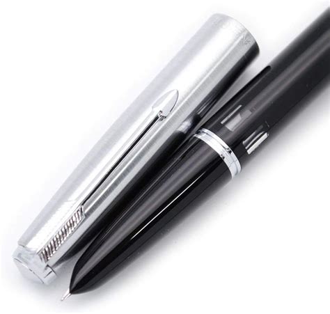 Wing Sung 601 Steel Cap Vacumatic Fountain Pen (black with ink window ...