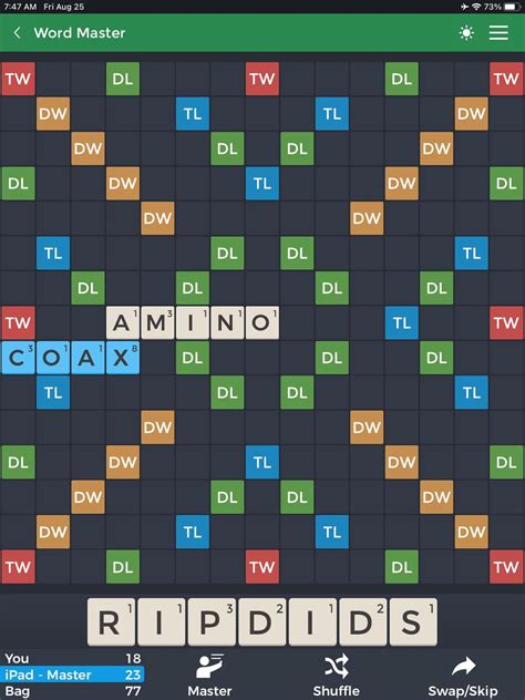 For Fun...post screenshot of your scrabble rack with fake word bingo ...