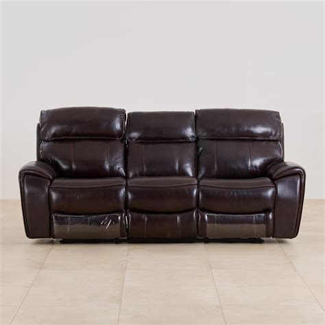 Buy (Refurbished) Helsinki Half Leather 3-Seater Electric Recliner ...