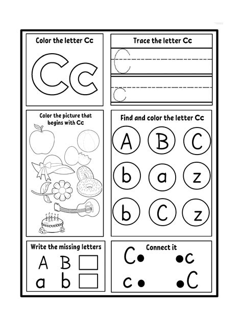 Letter Recognition & Phonics Worksheet - c (lowercase) - Super Simple ...