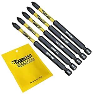 5 x SabreCut SCPH189_5 89mm PH1 Magnetic Impact Screwdriver Driver Bits ...