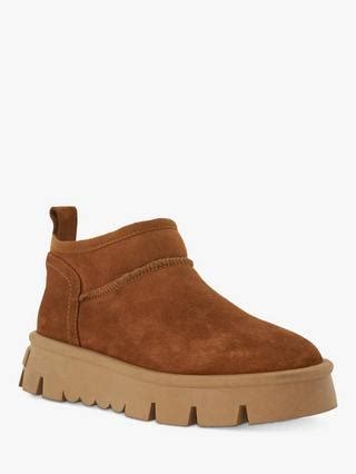Dune London Pod Suede Flatform Mini Ankle Boots