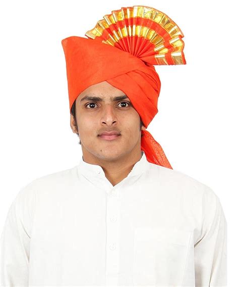 KALAPURI Traditional Unstitched Fabric Cotton Jari Lining Orange Pheta ...