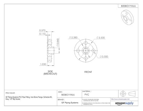Buy GF Piping Systems PVC Pipe Fitting, Van-Stone Flange, Schedule 80 ...