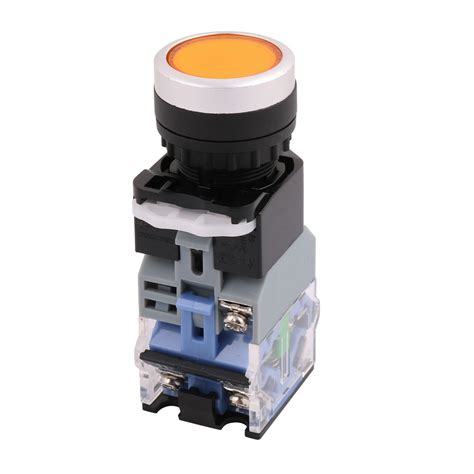 Generic AC 440V 10A DPDT 6 Screw Terminals Yellow Round Button ...