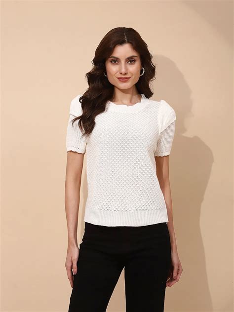 White Viscose Regular Fit Top