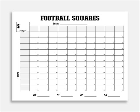 Free Football Squares Template