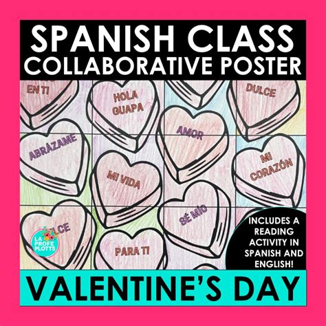 Spanish Conversation Hearts Collaborative Poster - La Profe Plotts