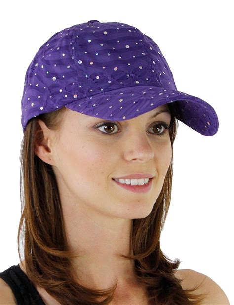 Glitzy Game Sequin Trim Baseball Cap for Ladies - Purple - CU11U4DHFXZ ...