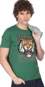 FLYING MACHINE Printed Men Round Neck Green T-Shirt - Buy FLYING ...