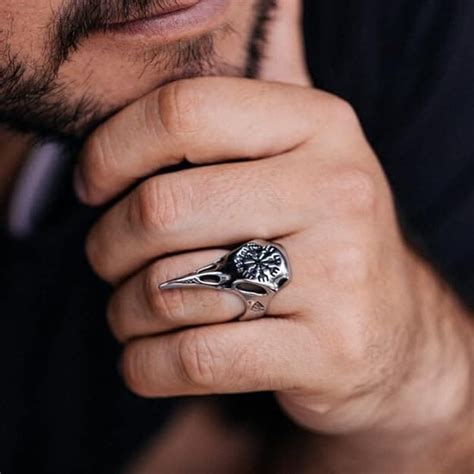 Buy Now Premium Rings - CROW SKULL VIKING - Titanium Steel Ring with ...