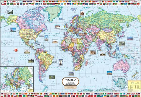 World Map : Political - Wall Chart Paper Print - Maps posters in India ...