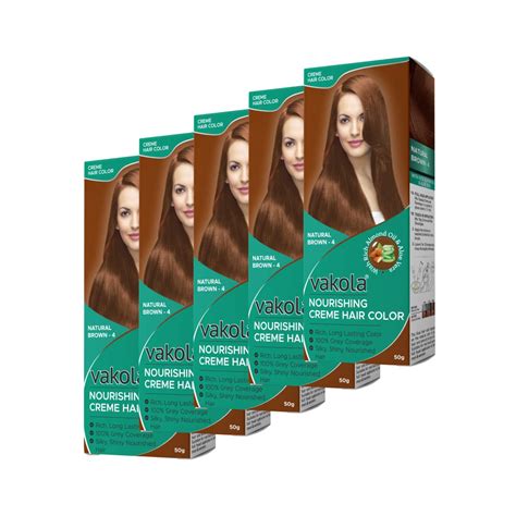 Buy Vakola nourishing permanent long lasting grey coverage cream hair ...