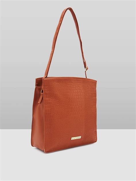 Buy Caprese Jill Medium Brown Satchel @ Rs.1994 | Caprese Bags