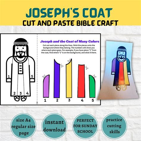 Josephs Coat of Many Colors Printable, Joseph's Dream, Sunday School ...