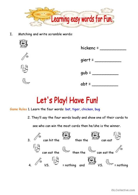 Fun English Worksheet Go 的图像结果