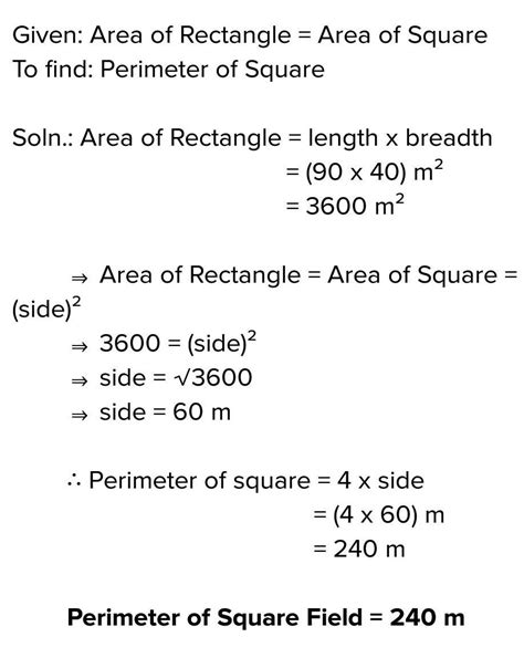 5) The length and breadth of a rectangular field are 90m and 40m.If the ...