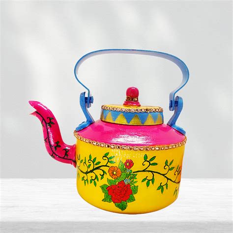 Kettle - Handpainted Flower Design with Tea Cups – Ahaeli