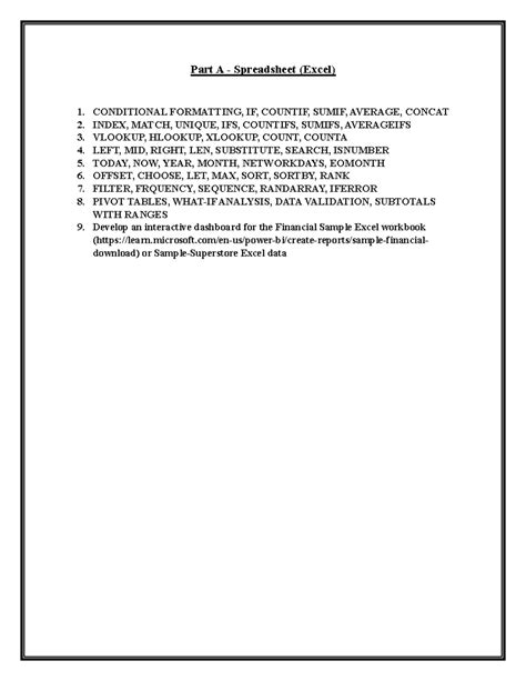 Data Analytices - Part A - Part A - Spreadsheet (Excel) 1. CONDITIONAL ...