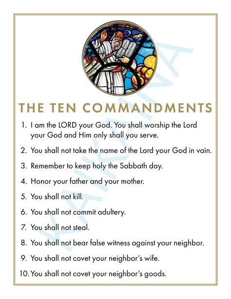 10 Commandments List Catholic