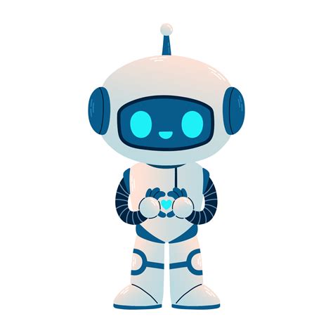 Cute Robot with heart. Cartoon Science Technology Concept Isolated ...