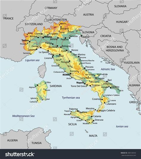 Detailed Map Of Italy With Cities Italy Detailed Map With Regions And