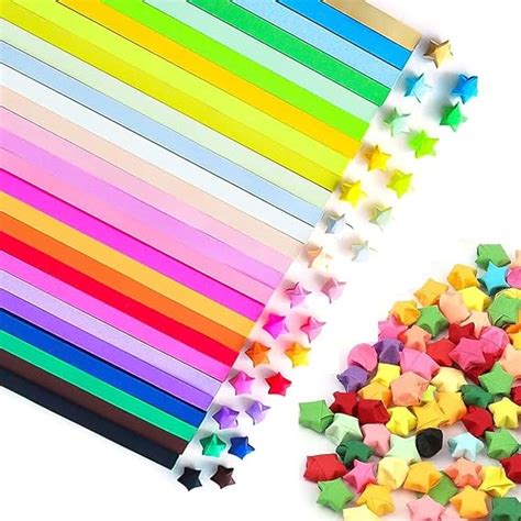HASTHIP® 1030 Sheets Star Origami Paper - 27 Assortment Color Star ...