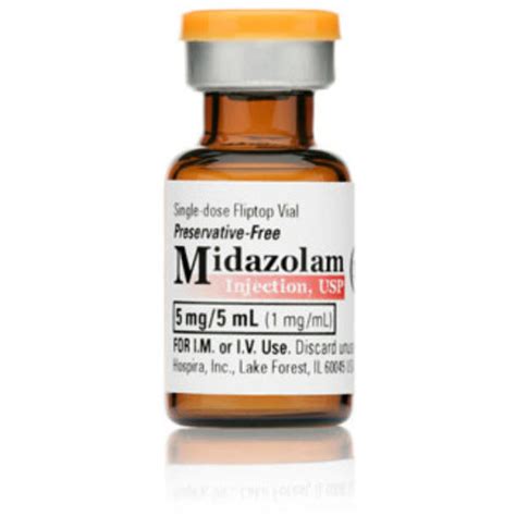 Midazolam, 1mg/mL, 5mL Vial | Bound Tree