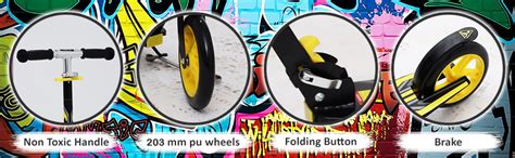 Wembley Kick Scooter for Kids | 2 Wheels Steel Frame Foldable and 3 ...