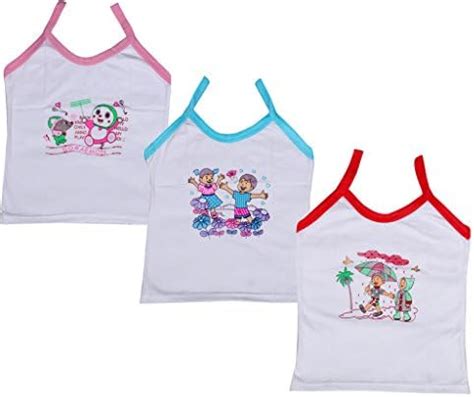 Buy Indistar Girls Pure Cotton Cartoon Print Slips/Vests (Pack of 3 ...