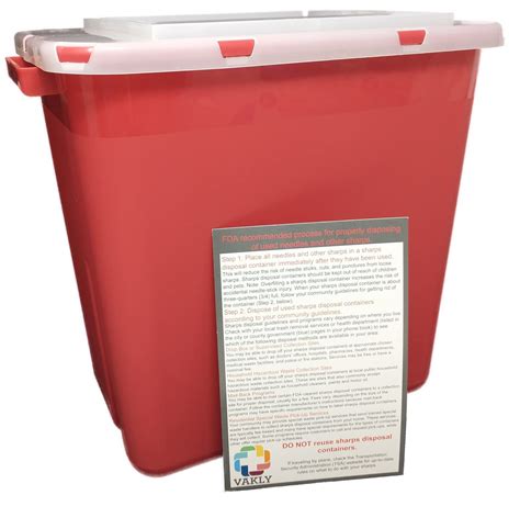 Sharps Container 2 Gallon - Large - Puncture Resistant for Safe Needle ...