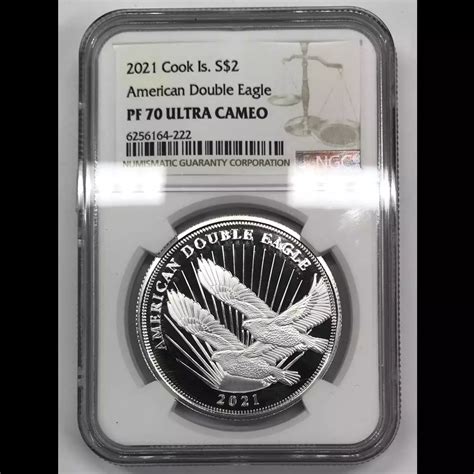 2021 COOK ISLANDS Silver 2 DOLLARS NGC PF-70 ULTRA CAMEO American ...