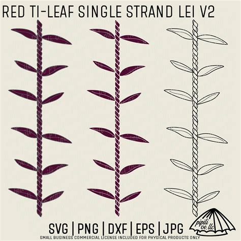 Red Ti Leaf Lei Single Strand SVG Ti Leaf Lei SVG Lāʻī Leis SVG Lei ...