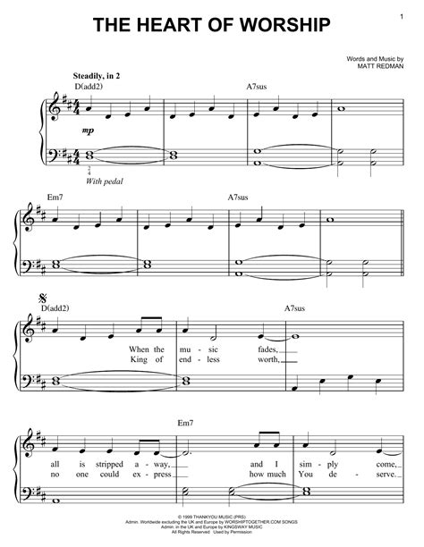 Matt Redman "The Heart Of Worship" Sheet Music PDF Notes, Chords ...