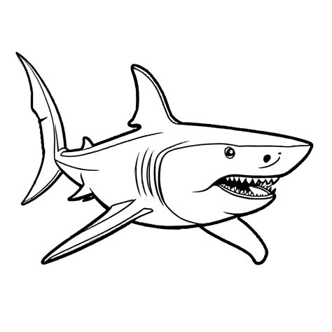 Easy Shark Coloring Pages