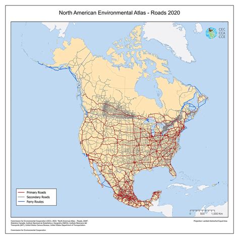 Usa map roads