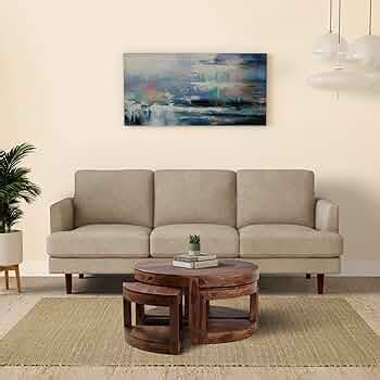 Amazon Brand - Solimo Pegasi Durable Coffee Table, with 4 stools ...