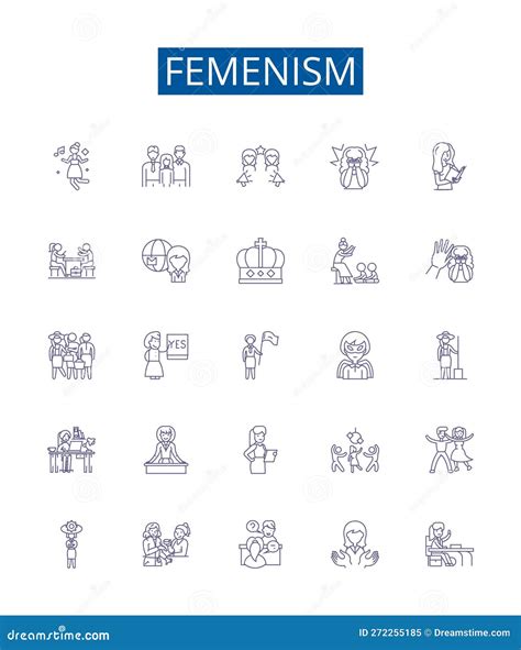 Femenism Line Icons Signs Set. Design Collection of Feminism, Womanism ...