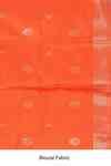 Buy Orange Silk Zari, Embroidery Floral Woven Saree With Unstitched ...