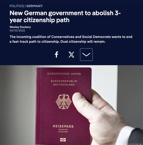 Germany's CDU, CSU, and SPD Abolish Three-Year Fast-Track Citizenship ...