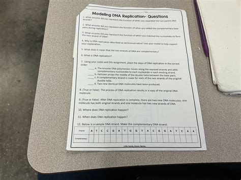 Modeling DNA Replication - Questions What enzyme did you represent the f..