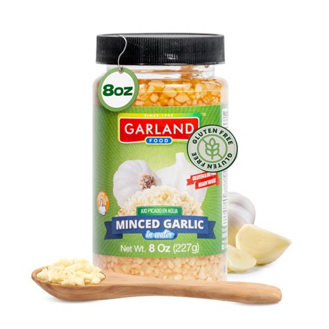 Garland Food Minced Garlic in Water KKS1 8 oz - Made in the USA ...