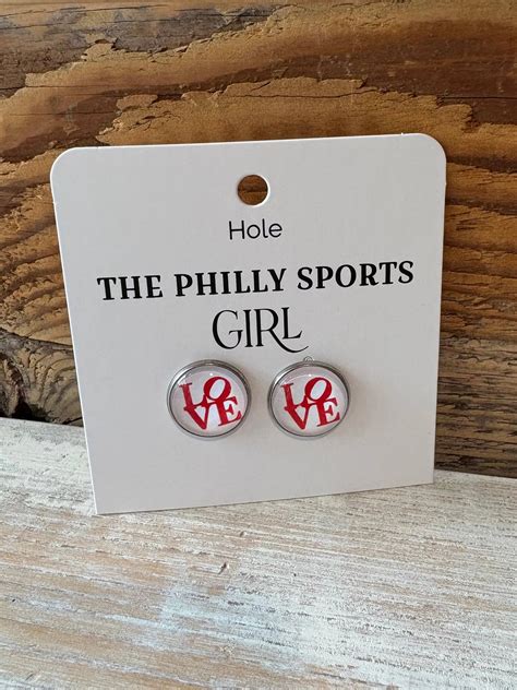 Philadelphia LOVE Earrings - Glass Stud Earrings - Philly Souvenir ...