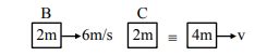 Three objects A, B and C are kept in a straight line on a frictionless ...