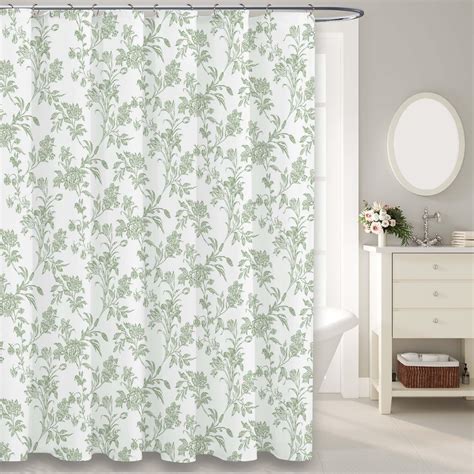 Amazon.com: NDDYCU Sage Green Floral Vintage Shower Curtain,Cottage ...