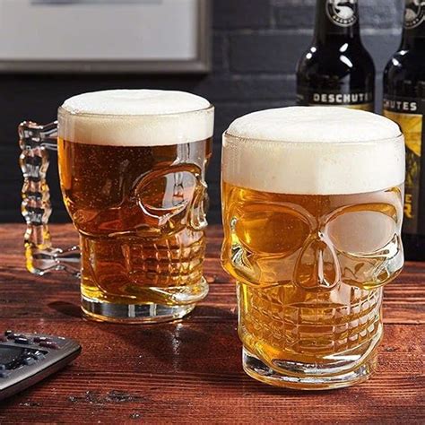 Buy Vilon Italian premium Glass Skull Beer Mug for Home , Bar ( CLEAR ...